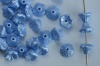 Flower Cup Blue Alabaster Pastel Lt Sapphire 02010-25014 Czech Glass Bead x 25